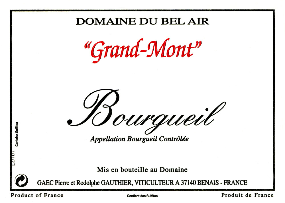 2015 Grand-Mont Bourgueil, Gauthier