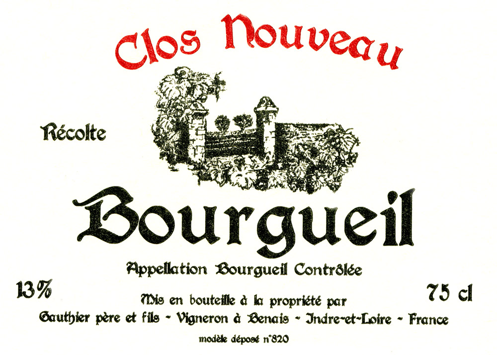 2017 Clos Nouveau Bourgueil, Gauthier